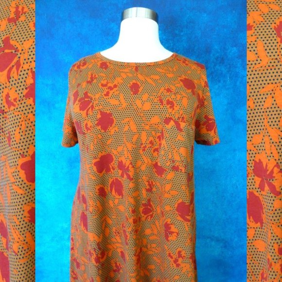 LulaRoe Orange Red Floral Hi Lo Dress 3XL - Picture 3 of 8